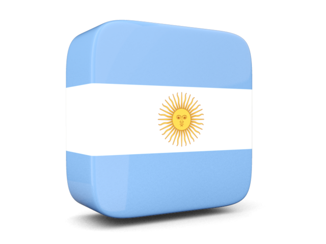 Glossy square icon 3d. Download flag icon of Argentina at PNG format