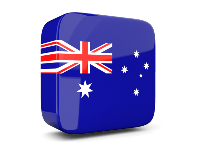 Glossy square icon 3d. Download flag icon of Australia at PNG format