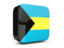 Bahamas. Glossy square icon 3d. Download icon.