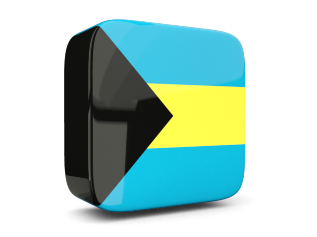 Glossy square icon 3d. Download flag icon of Bahamas at PNG format