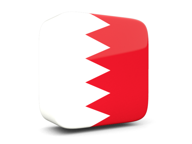 Glossy square icon 3d. Download flag icon of Bahrain at PNG format