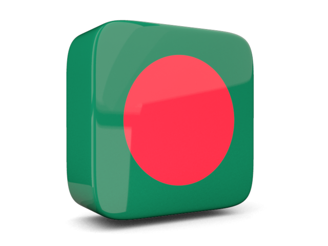 Glossy square icon 3d. Download flag icon of Bangladesh at PNG format