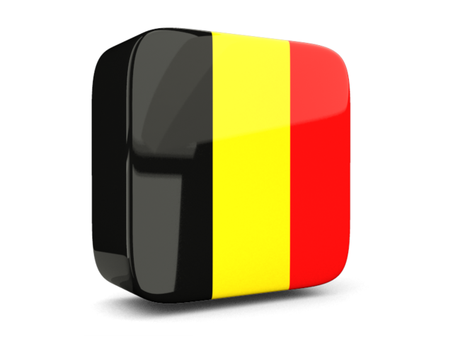 Глянцевая квадратная иконка 3d. Скачать флаг. Бельгия