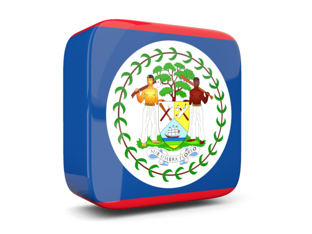 Glossy square icon 3d. Download flag icon of Belize at PNG format