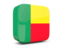 Benin. Glossy square icon 3d. Download icon.