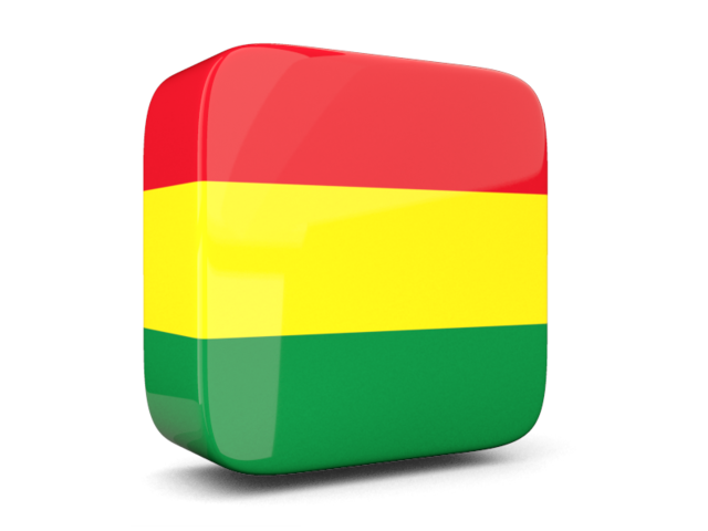 Глянцевая квадратная иконка 3d. Скачать флаг. Боливия