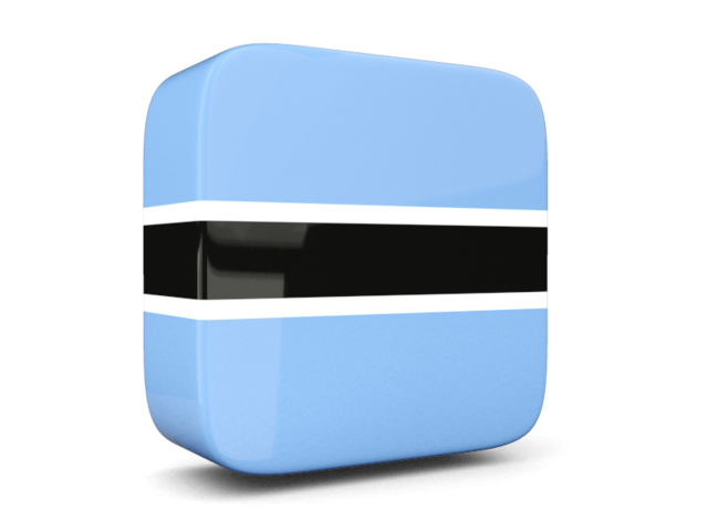 Glossy square icon 3d. Download flag icon of Botswana at PNG format