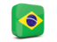 Brazil. Glossy square icon 3d. Download icon.