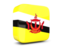 Brunei. Glossy square icon 3d. Download icon.