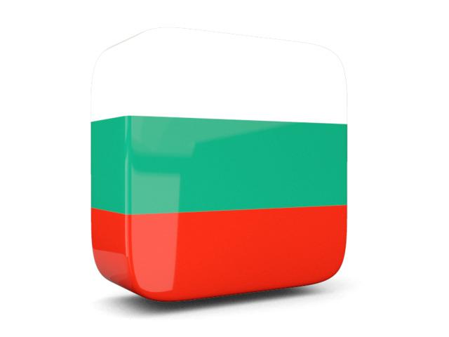 Глянцевая квадратная иконка 3d. Скачать флаг. Болгария