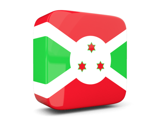 Glossy square icon 3d. Download flag icon of Burundi at PNG format