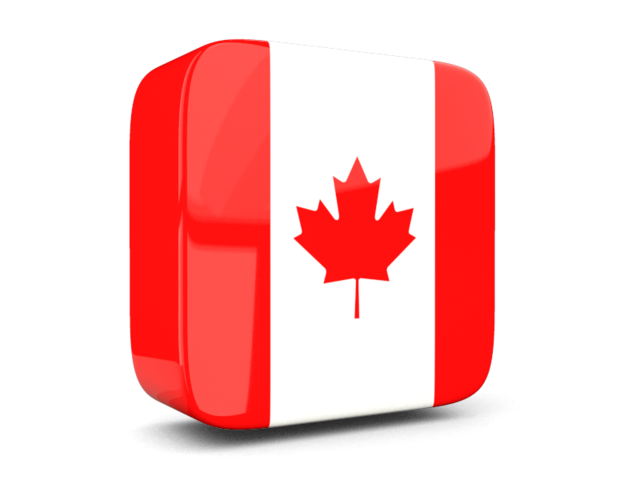 Glossy square icon 3d. Download flag icon of Canada at PNG format