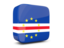 Cape Verde. Glossy square icon 3d. Download icon.