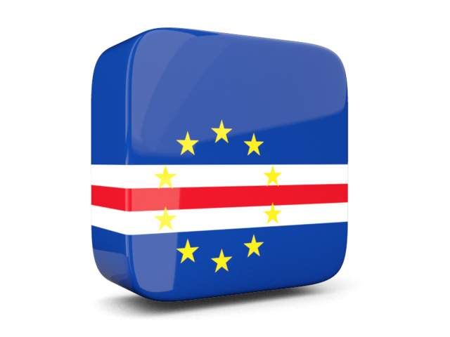 Glossy square icon 3d. Download flag icon of Cape Verde at PNG format