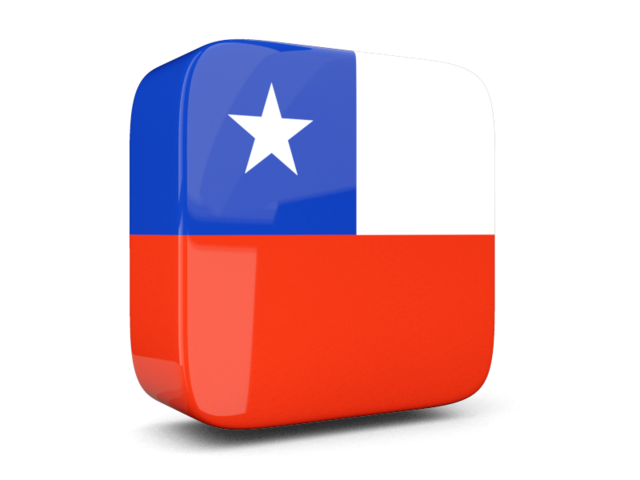 Глянцевая квадратная иконка 3d. Скачать флаг. Чили