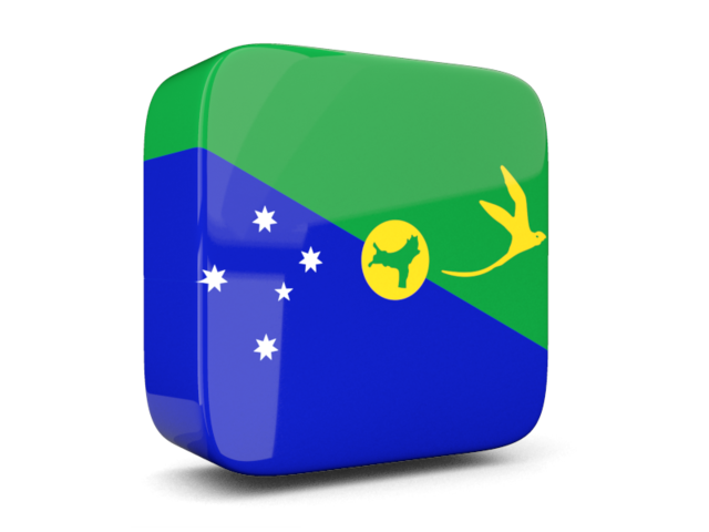 Glossy square icon 3d. Download flag icon of Christmas Island at PNG format