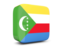 Comoros. Glossy square icon 3d. Download icon.