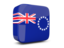 Cook Islands. Glossy square icon 3d. Download icon.