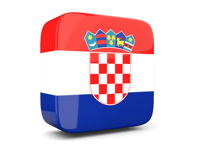 Glossy square icon 3d. Download flag icon of Croatia at PNG format