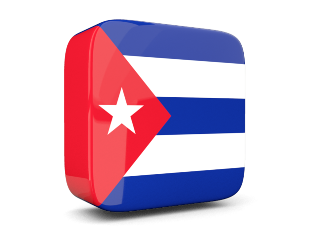 Glossy square icon 3d. Download flag icon of Cuba at PNG format