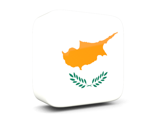 Глянцевая квадратная иконка 3d. Скачать флаг. Кипр