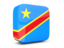 Democratic Republic of the Congo. Glossy square icon 3d. Download icon.