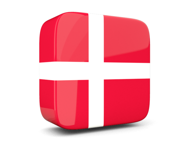 Глянцевая квадратная иконка 3d. Скачать флаг. Дания