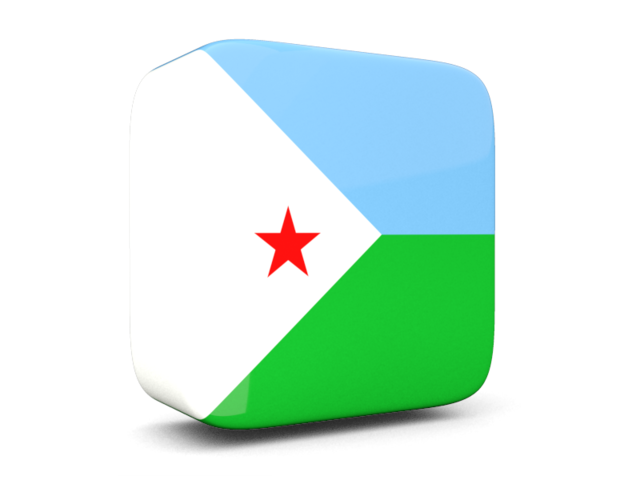 Glossy square icon 3d. Download flag icon of Djibouti at PNG format