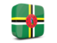 Dominica. Glossy square icon 3d. Download icon.