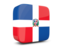 Dominican Republic. Glossy square icon 3d. Download icon.