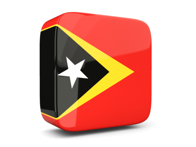 Glossy square icon 3d. Download flag icon of East Timor at PNG format