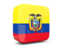 Ecuador. Glossy square icon 3d. Download icon.