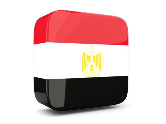 Glossy square icon 3d. Download flag icon of Egypt at PNG format