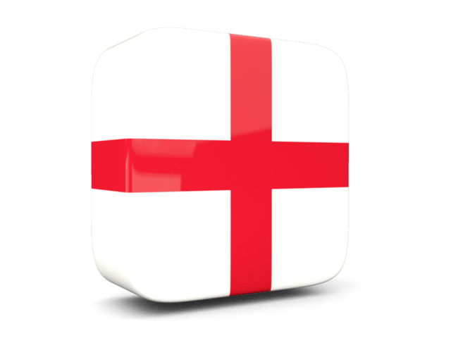 Глянцевая квадратная иконка 3d. Скачать флаг. Англия