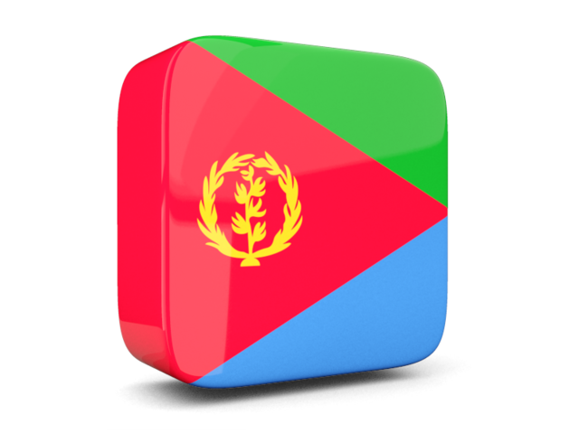 Glossy square icon 3d. Download flag icon of Eritrea at PNG format