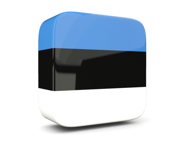 Glossy square icon 3d. Download flag icon of Estonia at PNG format