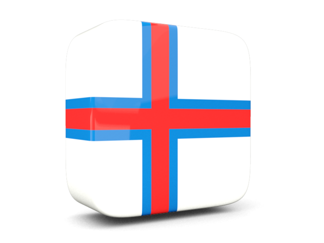 Glossy square icon 3d. Download flag icon of Faroe Islands at PNG format