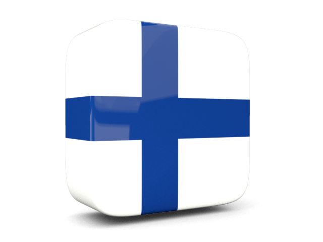 Glossy square icon 3d. Download flag icon of Finland at PNG format