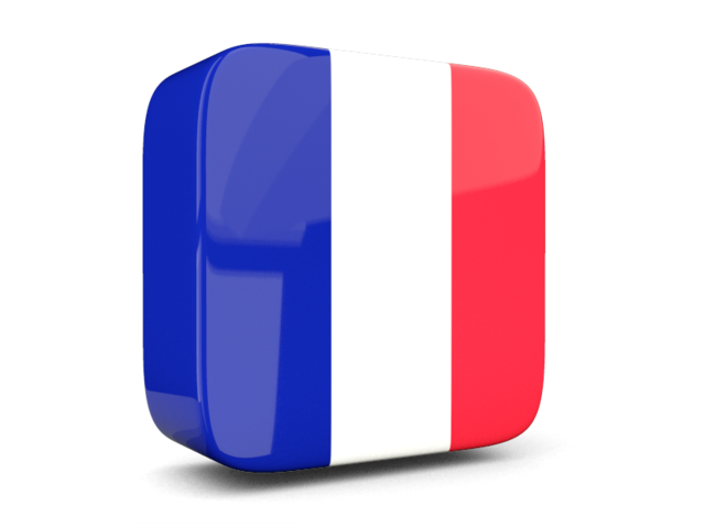 Glossy square icon 3d. Download flag icon of France at PNG format