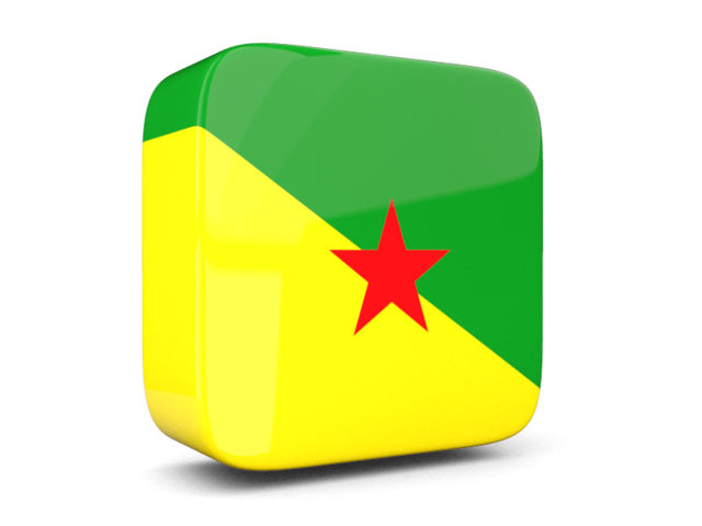 Glossy square icon 3d. Download flag icon of French Guiana at PNG format