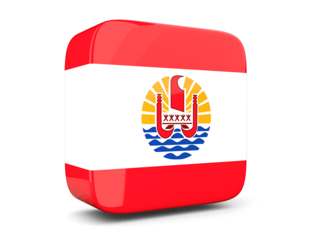 Glossy square icon 3d. Download flag icon of French Polynesia at PNG format