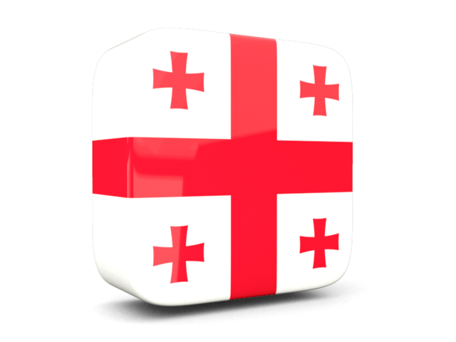 Glossy square icon 3d. Download flag icon of Georgia at PNG format