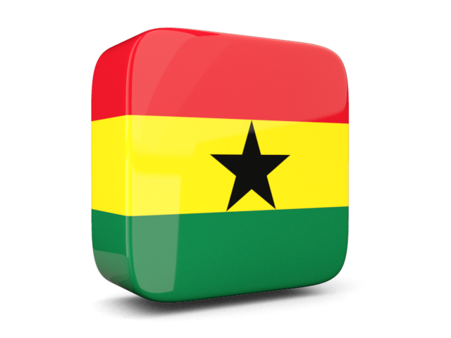Glossy square icon 3d. Download flag icon of Ghana at PNG format