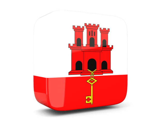 Glossy square icon 3d. Download flag icon of Gibraltar at PNG format
