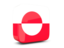 Greenland. Glossy square icon 3d. Download icon.