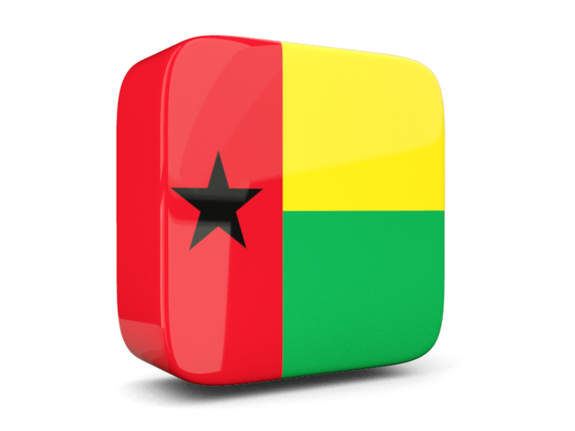 Glossy square icon 3d. Download flag icon of Guinea-Bissau at PNG format