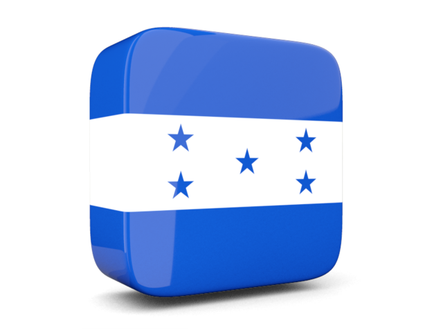 Glossy square icon 3d. Download flag icon of Honduras at PNG format