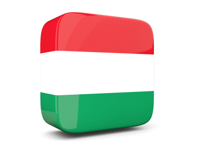 Glossy square icon 3d. Download flag icon of Hungary at PNG format