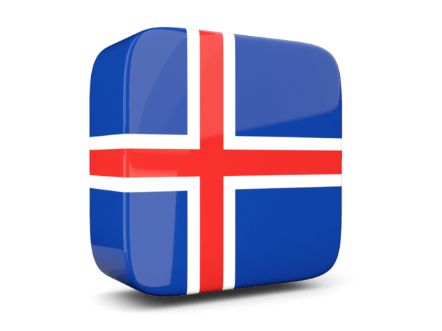 Глянцевая квадратная иконка 3d. Скачать флаг. Исландия