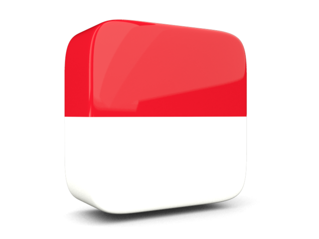 Glossy square icon 3d. Download flag icon of Indonesia at PNG format